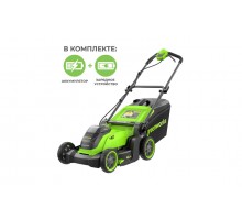 ккумуляторная газонокосилка Greenworks GD40LM411K4 40В (в комплекте АКБ + ЗУ)
