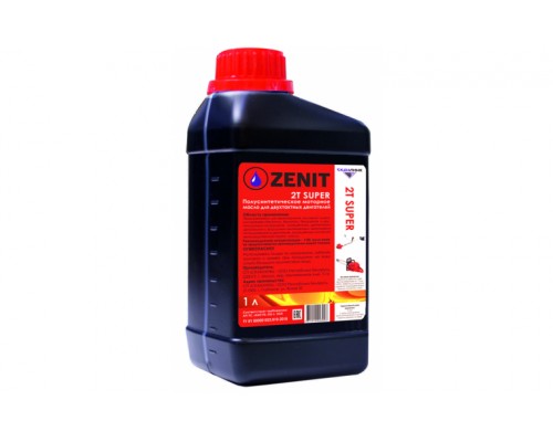 Масло моторное полусинтетическое для 2-тактных двигателей ZENIT 2T Super, канистра 1 л 